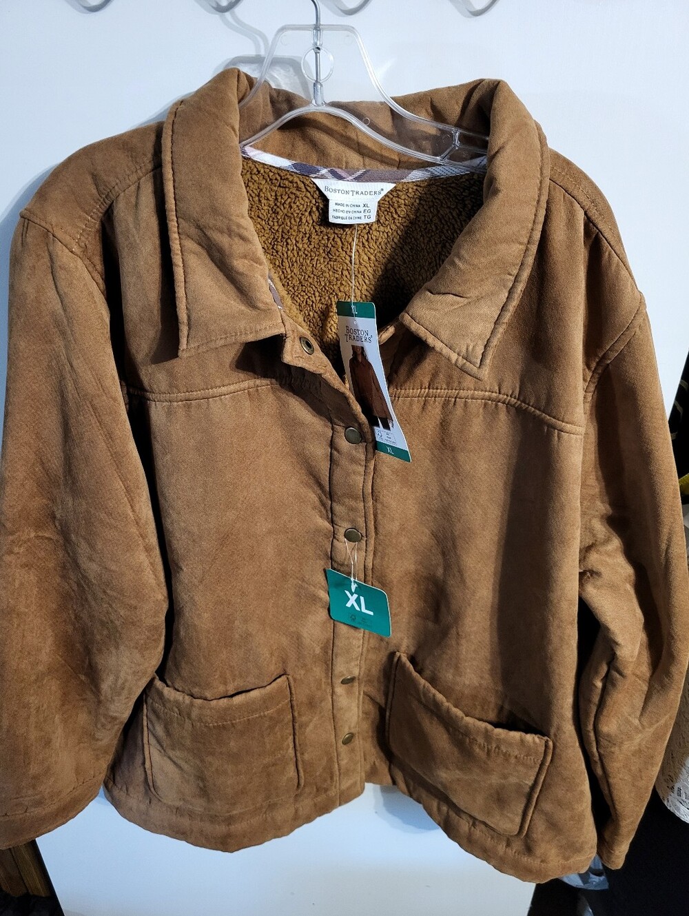 Boston Traders Women's Vegan Suede Jacket Sz XL NEW